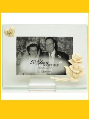 Roman 50th Anniversary Photo Glass Frame (6 by 4 pic) "50 Years Together" 41823